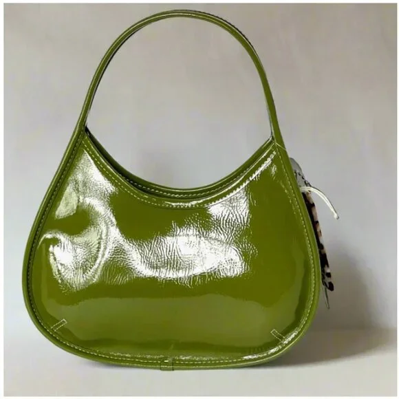 Coach Coachtopia Ergo Bag Olive Crinkle Patent Leather Shoulder CQ003 - Picture 2 of 11